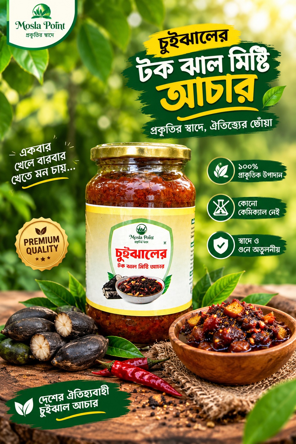 চুইঝালের দেশি টক-ঝাল-মিষ্টি আচার (৪০০ গ্রাম)